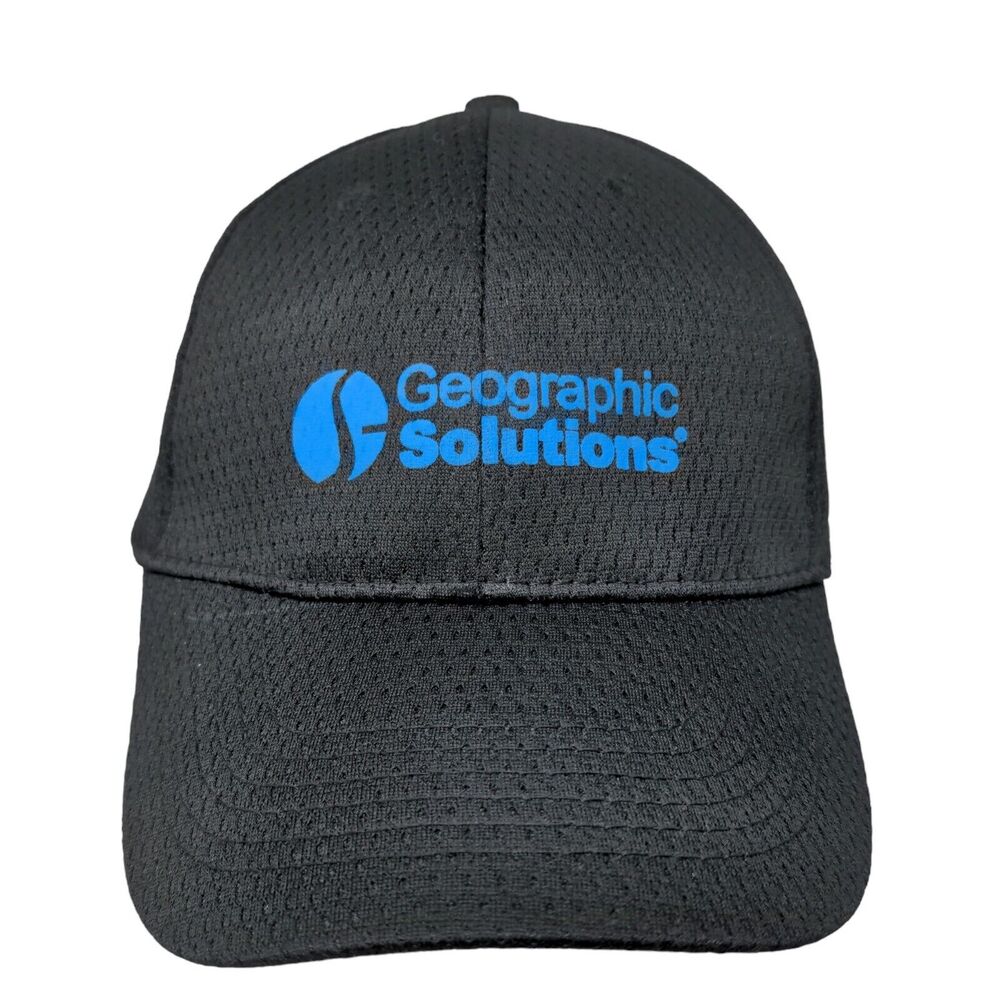 Vitronic Men's Strapback Mesh Hat Black OSFA Graphic Geographic Solutions Logo